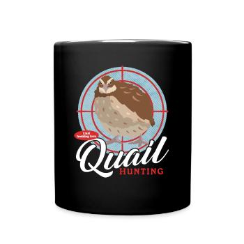 Chasse, caille, caille, caille, chasseur, cadeau - Mug uni - noir - Devant