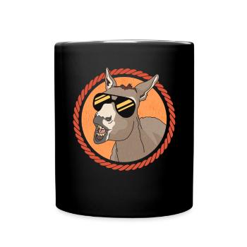Esel Eselbesitzer Eselchen Eselliebhaber Geschenk - Tasse einfarbig - Schwarz - Vorne