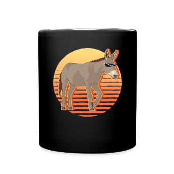 Esel Eselchen Eselbesitzer Eselliebhaber Geschenk - Tasse einfarbig - Schwarz - Vorne
