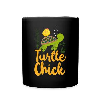 Sea Turtle Tortoise Chicken Turtle - Tasse einfarbig - Schwarz - Vorne
