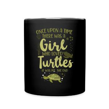 Sea Turtle Tortoise Once Upon A - Full Colour Mug - black - Front