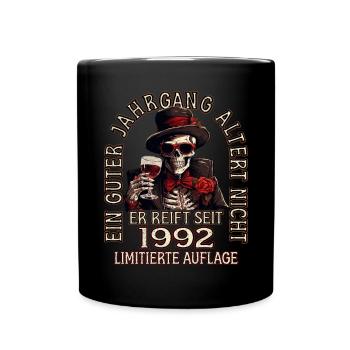 31. Geburtstag 1992 31er Guter Jahrgang - Tasse einfarbig - Schwarz - Vorne