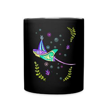 Colorful Stingray - Full Colour Mug - black - Front