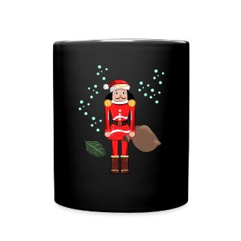 Santa Nutcracker Christmas - Full Colour Mug - black - Front