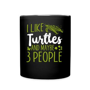 Sea Turtle Tortoise I Like Turtles - Full Colour Mug - black - Front