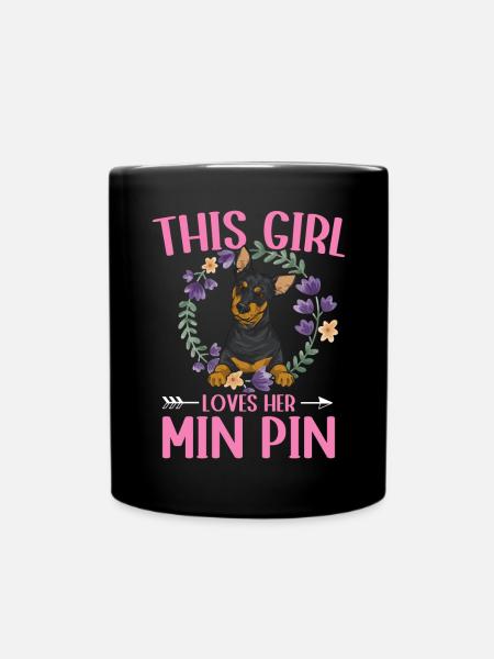 Zwergpinscher Rehpinscher Min Pin Hund - Tasse einfarbig - Schwarz