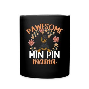 Miniature Pinscher Rehpinscher Min Pin Dog - Full Colour Mug - black - Front