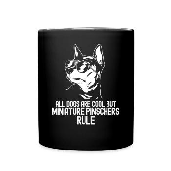 Miniature Pinscher Rehpinscher Min Pin Dog - Full Colour Mug - black - Front