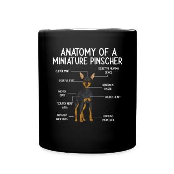 Miniature Pinscher Rehpinscher Min Pin Dog - Full Colour Mug - black - Front