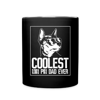 Miniature Pinscher Rehpinscher Min Pin Dog - Full Colour Mug - black - Front