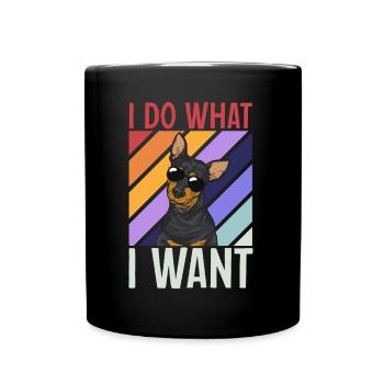 Miniature Pinscher Rehpinscher Min Pin Dog - Full Colour Mug - black - Front