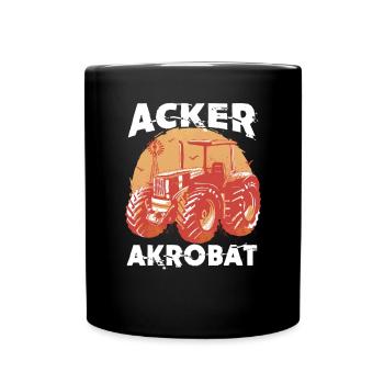 Acker Akrobat Schlepper Traktor - Tasse einfarbig - Schwarz - Vorne