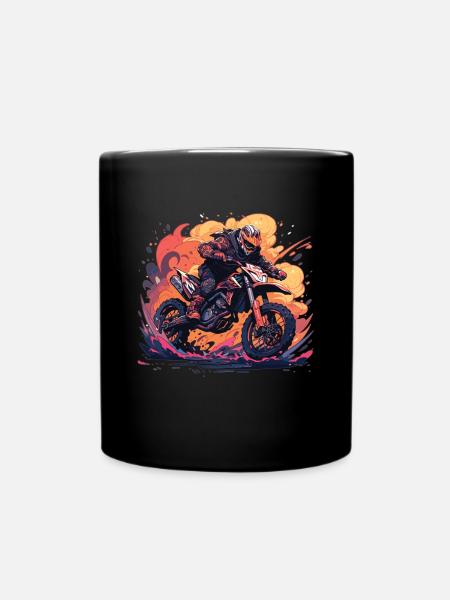 Motocross Motocross Motorrad Dirtbike Dirtbikes - Tasse einfarbig - Schwarz