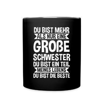 Familienmotiv Schwester - Tasse einfarbig - Schwarz - Vorne