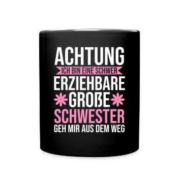 Familienmotiv Schwester - Tasse einfarbig - Schwarz - Vorne