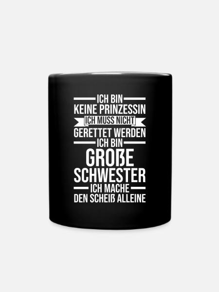 Familienmotiv Schwester - Tasse einfarbig - Schwarz