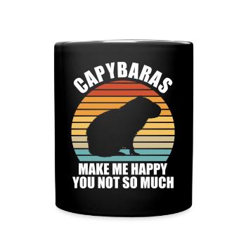 Motif animalier du zoo de Capybara - Mug uni - noir - Devant