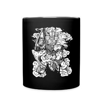 Norse Viking Warrior - Hache et Barbe - Mug uni - noir - Devant