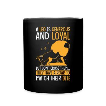 Horoscope astrologique du signe du zodiaque Lion - Mug uni - noir - Devant