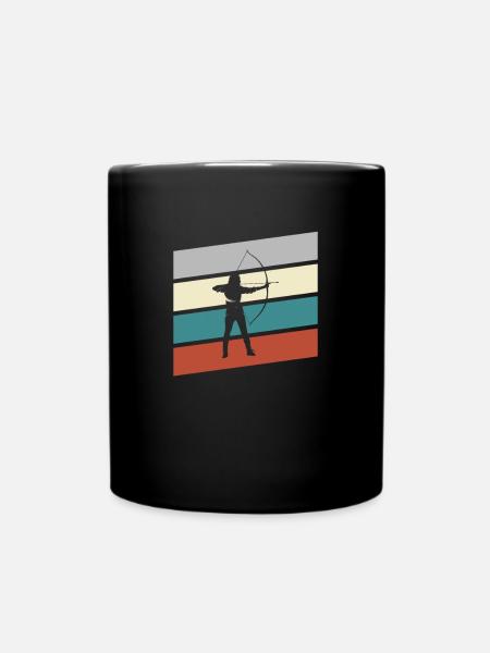 Bogenschießen Retro - Tasse einfarbig - Schwarz