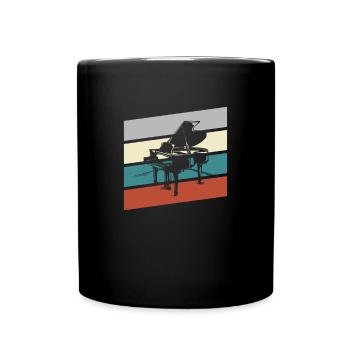 Klavier Retro - Tasse einfarbig - Schwarz - Vorne