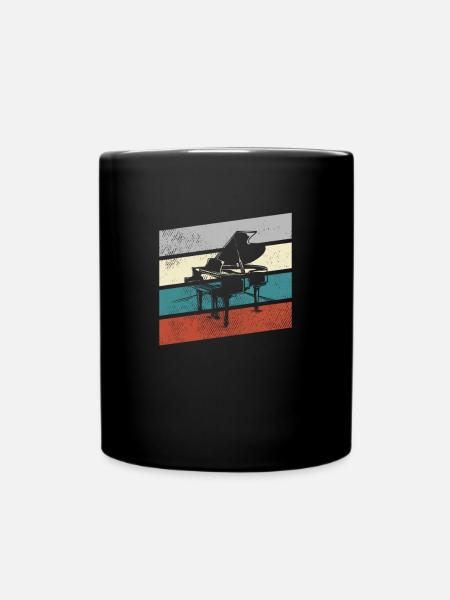 Klavier Retro - Tasse einfarbig - Schwarz