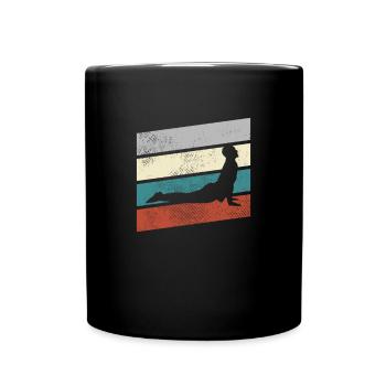 Yoga Retro - Tasse einfarbig - Schwarz - Vorne