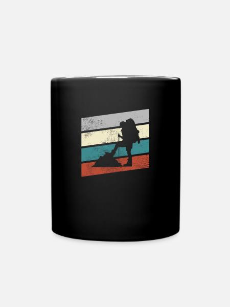 Wandern Retro - Tasse einfarbig - Schwarz