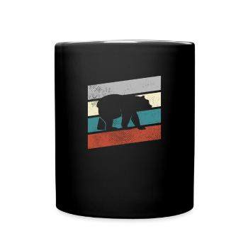 Bär Retro - Tasse einfarbig - Schwarz - Vorne