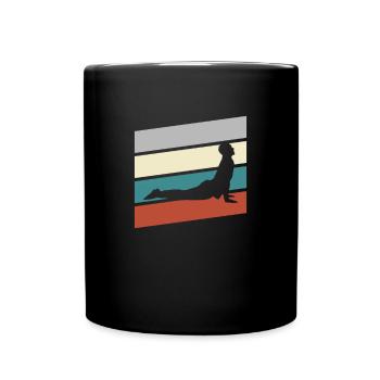 Yoga Retro - Tasse einfarbig - Schwarz - Vorne