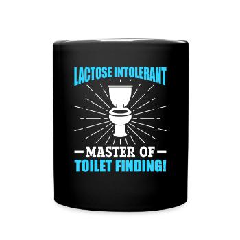 Lactose intolerant toilets - intolerance - Full Colour Mug - black - Front