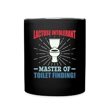 Lactose intolerant toilets - intolerance - Full Colour Mug - black - Front