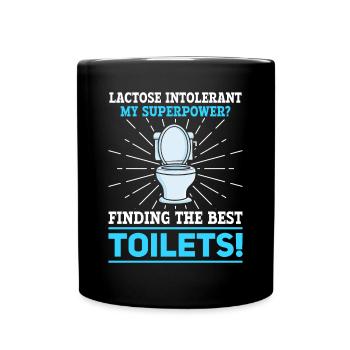 Lactose intolerant toilets - intolerance - Full Colour Mug - black - Front