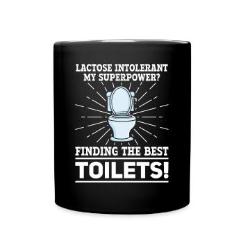 Lactose intolerant toilets - intolerance - Full Colour Mug - black - Front