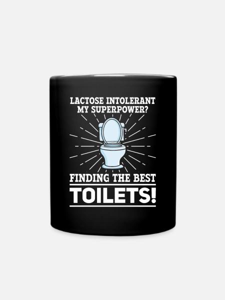 Laktose Intolerant Toiletten - Unverträglichkeit - Tasse einfarbig - Schwarz