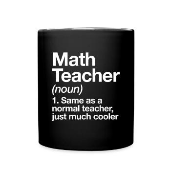 Mathelehrer Definition Lustig Zurück zur Schule zuerst - Tasse einfarbig - Schwarz - Vorne