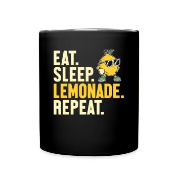 Eat Sleep Lemonade Repeat Lemonade Lover - Full Colour Mug - black - Front