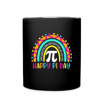 Regenbogen Happy Pi Tag Mathelehrer Jungen Mädchen Pi da - Tasse einfarbig - Schwarz - Vorne