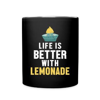 Life is Better with Lemonade Lemonade - Full Colour Mug - black - Front
