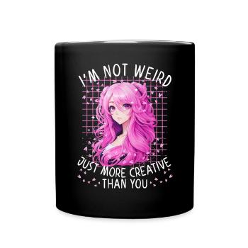 Fille Anime Manga Dire Étrange Creative - Mug uni - noir - Devant