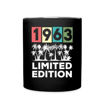 Vintage 1963 Limited Edition 60th Birthday Palm - Full Colour Mug - black - Front