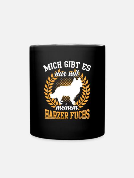 Nur mit Harzer Fuchs altdeutscher Hütefuchs - Tasse einfarbig - Schwarz