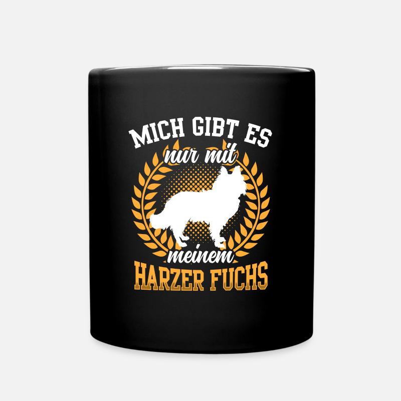 Nur mit Harzer Fuchs altdeutscher Hütefuchs - Tasse einfarbig - Schwarz