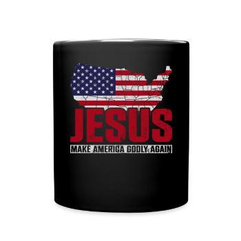 Jesus Make America Godly Again Religion Faith - Tasse einfarbig - Schwarz - Vorne