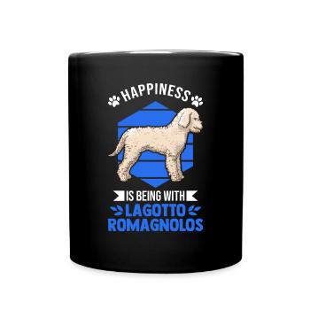Lagotto Romagnolo Glück Wasserhund - Tasse einfarbig - Schwarz - Vorne