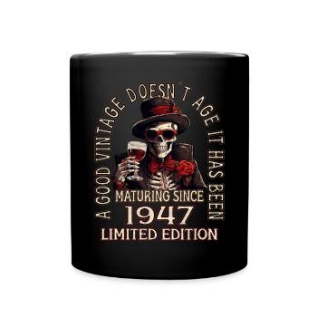 76ème Anniversaire 1947 '76 Bon Millésime - Mug uni - noir - Devant