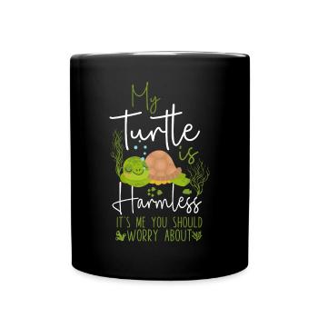 Sea Turtle Tortoise My Turtle Is - Tasse einfarbig - Schwarz - Vorne