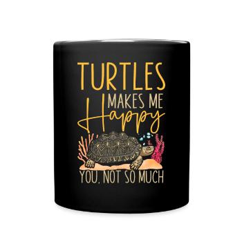 Sea Turtle Tortoise Turtles Makes - Tasse einfarbig - Schwarz - Vorne