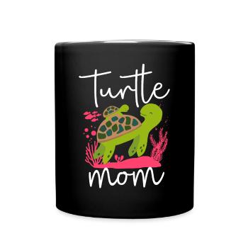 Sea Turtle Tortoise Mom Turtle Mom - Full Colour Mug - black - Front
