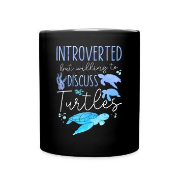 Sea Turtle Tortoise Introverted - Tasse einfarbig - Schwarz - Vorne